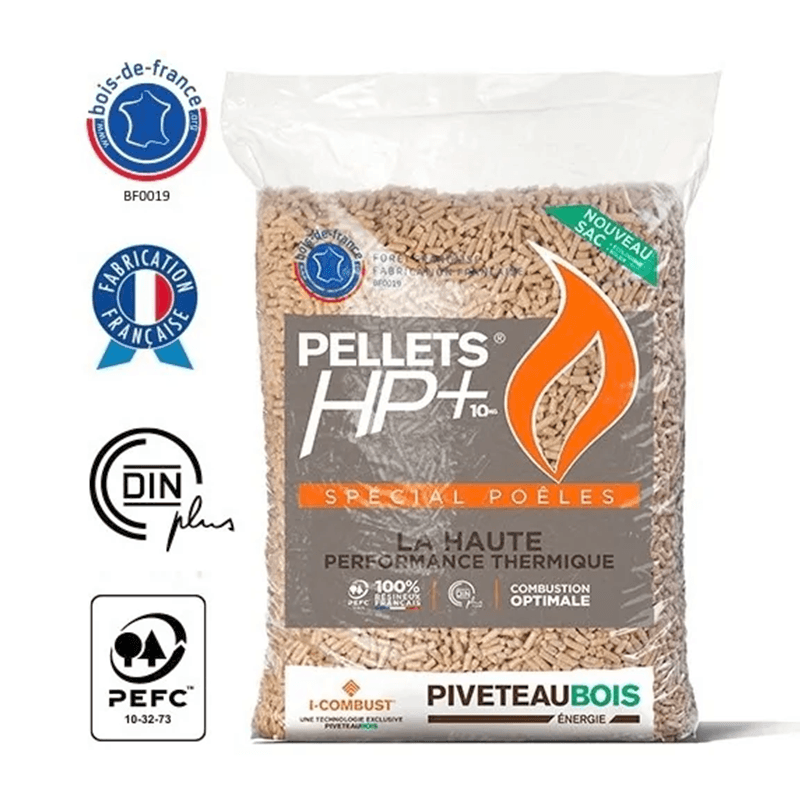 Granulés de Bois Français Piveteau HP+ – Palette 1080kg (72 sacs)