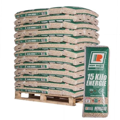 Granulés de Bois Premium Allemands Van Roje – Palette 975kg (65 sacs)